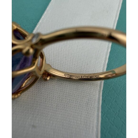 Tiffany & Co. Amethyst & Diamond Cushion Sparkler Ring 18k Rose Gold 💜✨ - Picture 4 of 9